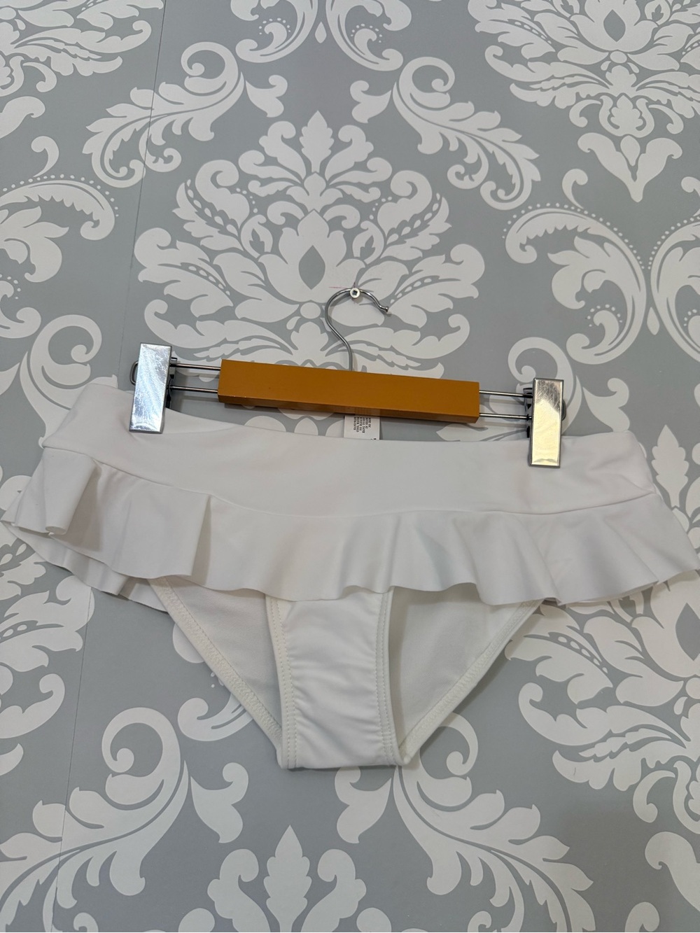 💫4/$25 • Hot Peach White Ruffled Bikini Bottoms